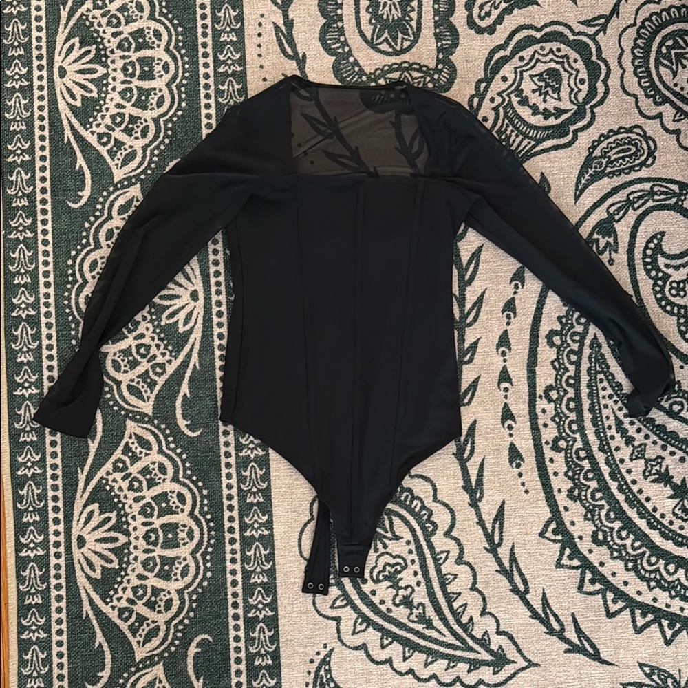 Abercrombie & Fitch Black Long Sleeve Bodysuit